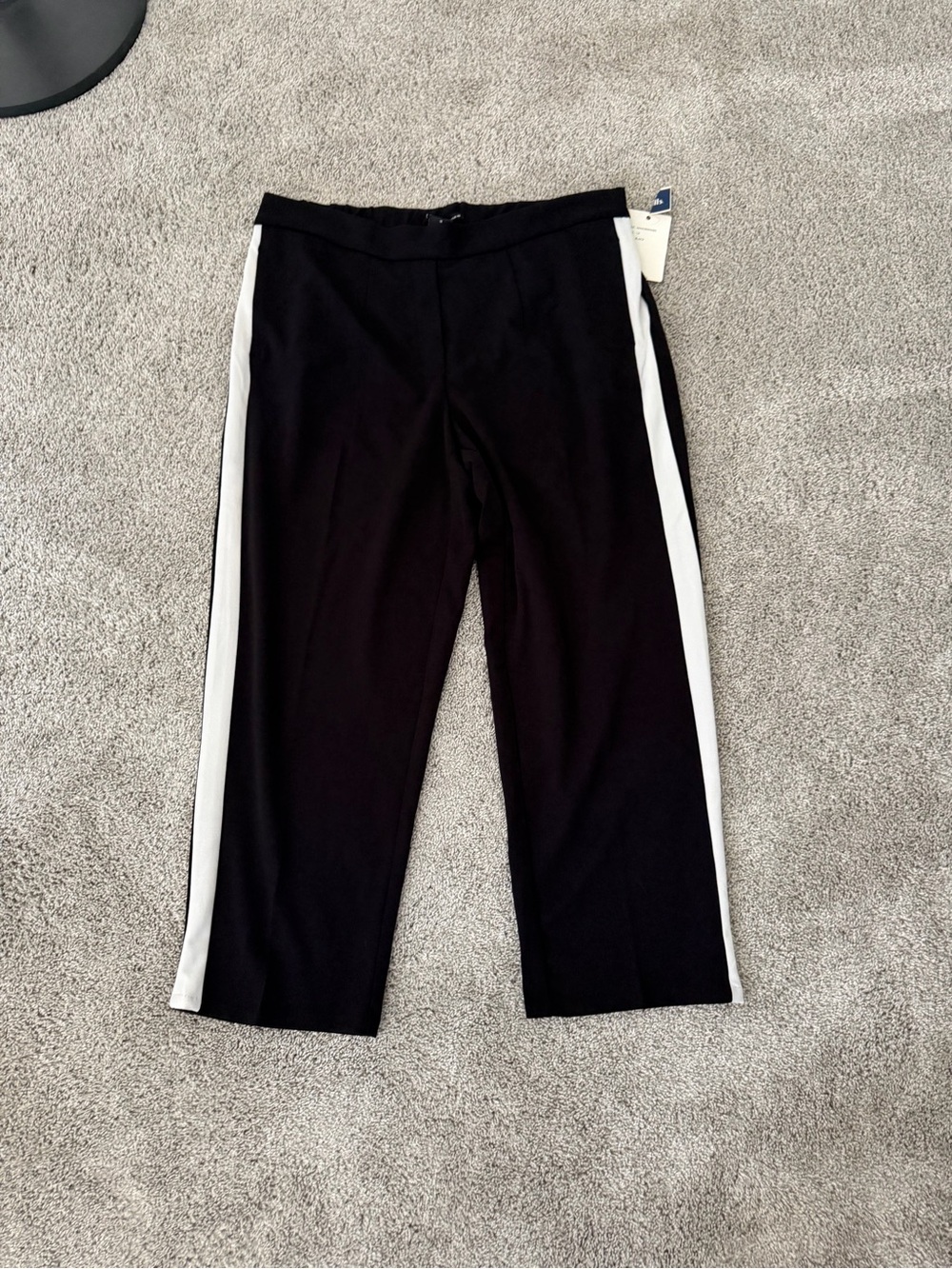 Zac & Rachel Black Pants with White Side Stripes